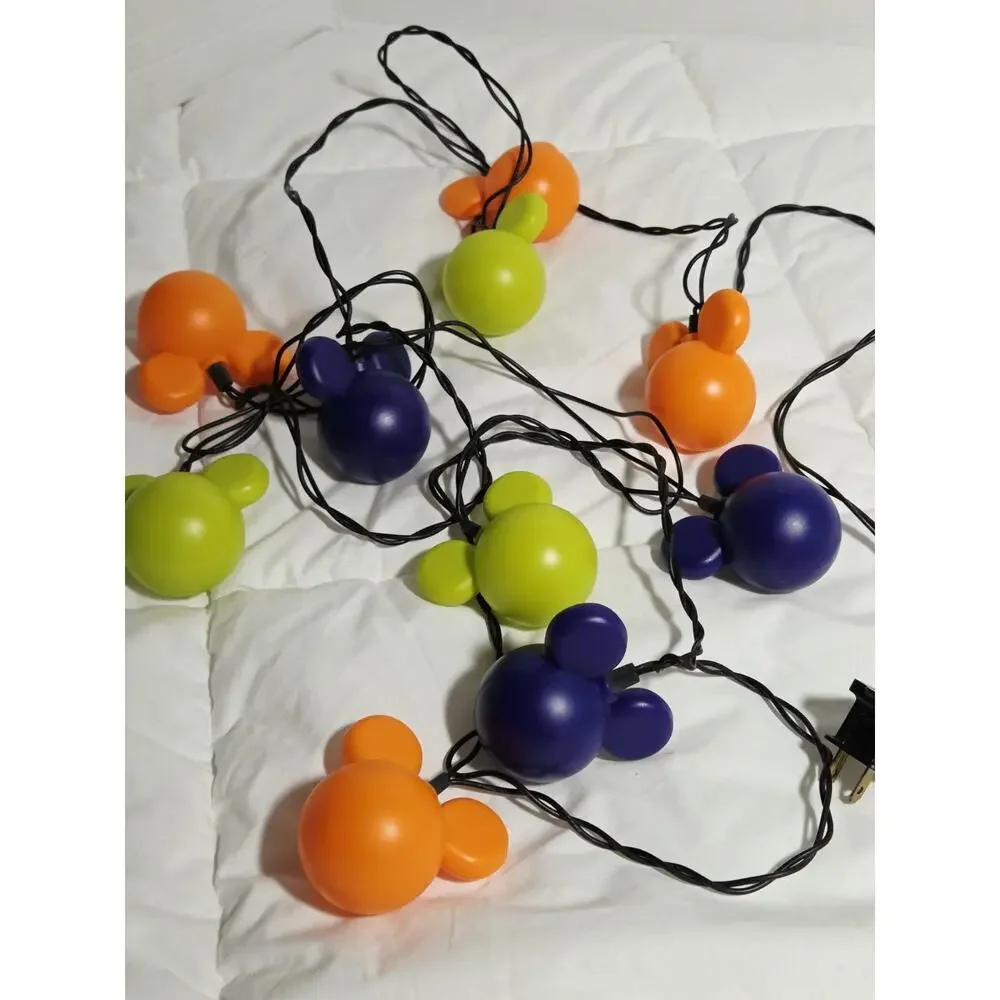 Disney Mickey Mouse Icon String Light Halloween Garland Retired Discontinued Vtg